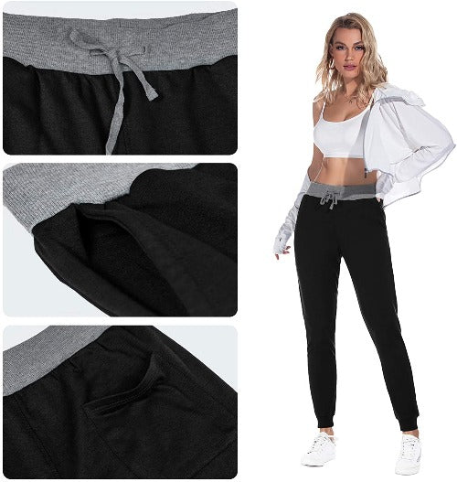JuneFish Women Joggers Cozy Sweatpants Tapered Active Yoga Lounge Trac