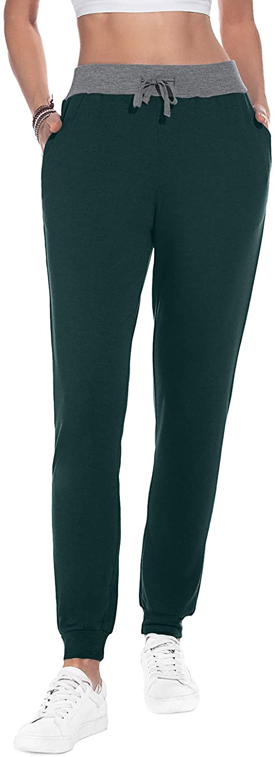 JuneFish Women Joggers Cozy Sweatpants Tapered Active Yoga Lounge Track Pants with Pockets