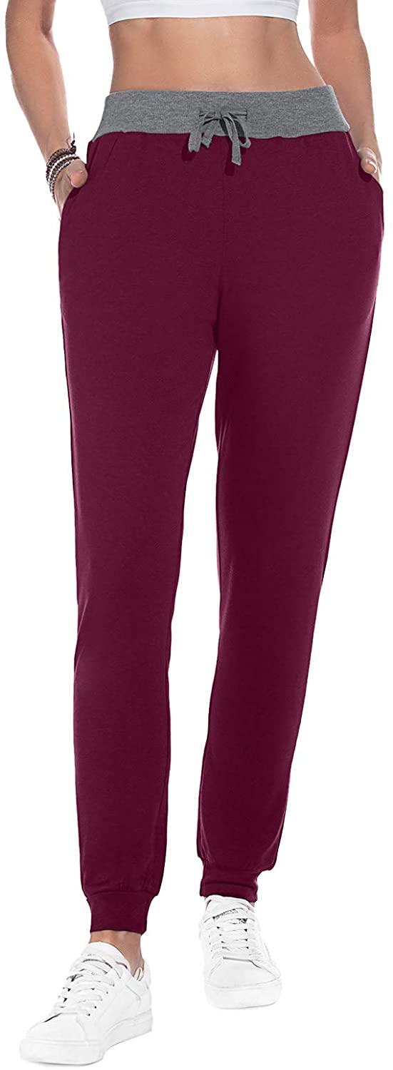 JuneFish Women Joggers Cozy Sweatpants Tapered Active Yoga Lounge Track Pants with Pockets