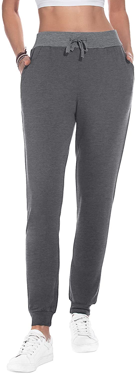 JuneFish Women Joggers Cozy Sweatpants Tapered Active Yoga Lounge Track Pants with Pockets