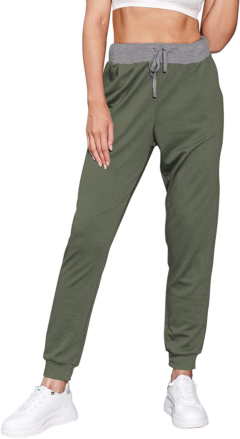 JuneFish Women Joggers Cozy Sweatpants Tapered Active Yoga Lounge Track Pants with Pockets