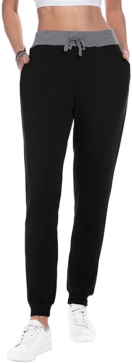 JuneFish Women Joggers Cozy Sweatpants Tapered Active Yoga Lounge Track Pants with Pockets