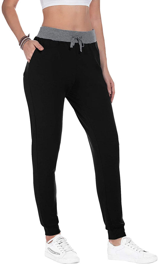 JuneFish Women Joggers Cozy Sweatpants Tapered Active Yoga Lounge Track Pants with Pockets