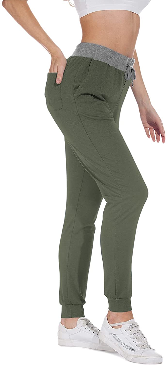 JuneFish Women Joggers Cozy Sweatpants Tapered Active Yoga Lounge Track Pants with Pockets