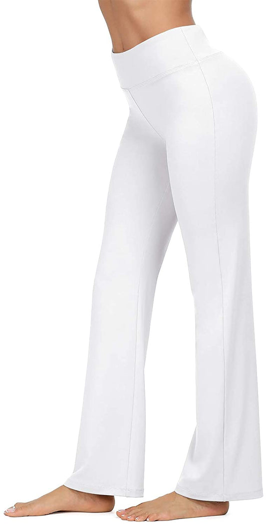 JuneFish Women's Boot-Cut Yoga Pants Tummy Control Workout Non See-Through Bootleg Yoga Pants